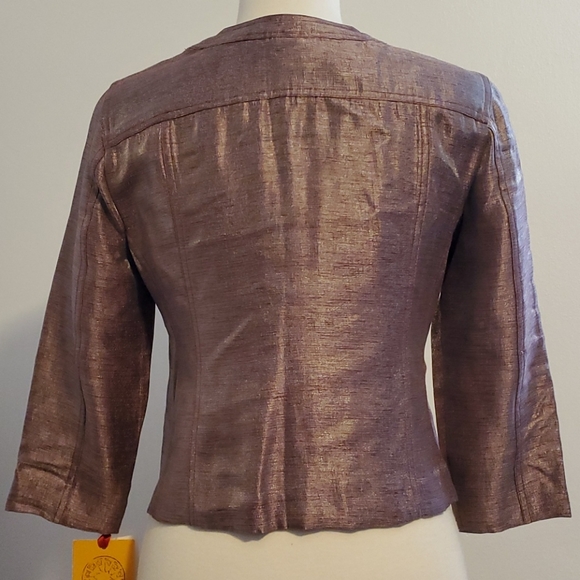 NWT Ruby Rd Shiny Purple Crop Jacket - Picture 6 of 8